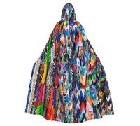 SDEGTHO Origami Multicolor Papercraft Grullas Góticas Capa de Mago Capa Larga para Adulto Para Mascaradas Medieval Disfraz de Halloween