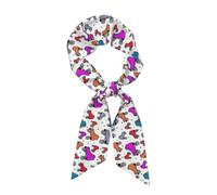 SDEGTHO Patines de ruedas retro con estampado colorido, elegantes bufandas de seda de otoño para mujer, ligero, transpirable, diadema para uso diario, regalo, Negro, Talla única