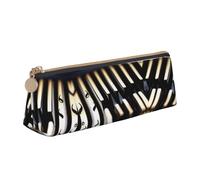 SDEGTHO Piano con notas musicales, estuche triangular de cuero con cremallera y gran capacidad de almacenamiento, blanco, One Size, Art Deco