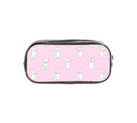 SDEGTHO Polar Bear - Estuche transparente con estampado rosa, compartimento único de gran capacidad, almacenamiento protector para bolígrafos