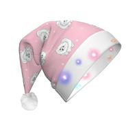 SDEGTHO Pomeranians Puppies and Point Santa Hat Light Up Christmas with LED Lights Flashing For Adults