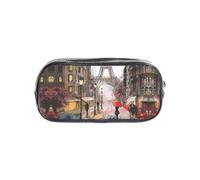 SDEGTHO Rainy Street in Paris - Estuche transparente para lápices, gran capacidad, compartimento único, almacenamiento protector para bolígrafos