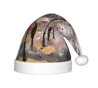 SDEGTHO Rainy Street In Paris - Gorro de Papá Noel rojo para niños, cómodo, Navidad para niños, vacaciones