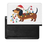 SDEGTHO Red Hats - Funda protectora de documentos de viaje para perros salchicha y pasaporte, para viajes internacionales y vacaciones