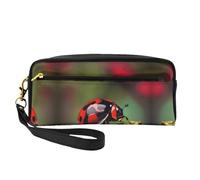 SDEGTHO Red Ladybug Dasisy - Bolsa de maquillaje para mujer, bolsa de maquillaje portátil para bolso, organizador de accesorios, NEGRO, One Size