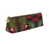 SDEGTHO Red Ladybug Dasisy Fashion - Estuche triangular de piel con cremallera y gran capacidad de almacenamiento, blanco, One Size, Art Deco