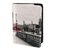 SDEGTHO Red Phone Booth London Street - Soporte para pasaporte imprescindible para viajes, accesorios de viaje para mujeres y hombres, Black, Talla única