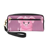 SDEGTHO Red Pig - Bolsa de maquillaje portátil para mujer, bolsa de aseo portátil, organizador de accesorios, NEGRO, One Size