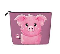 SDEGTHO Red Pig - Bolsa de viaje versátil para maquillaje, gran capacidad, bolsa de cosméticos con cremallera, NEGRO, One Size