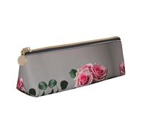 SDEGTHO Red Rose - Estuche triangular de piel con cremallera y gran capacidad de almacenamiento, blanco, One Size, Art Deco