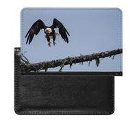 SDEGTHO Regal - Funda protectora para documentos de viaje, diseño de águila blanca y negra, funda para pasaporte para viajes internacionales y vacaciones