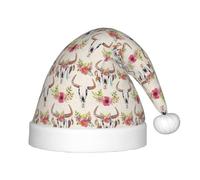 SDEGTHO Runner Bull Skull - Gorro de Papá Noel para niños, diseño de Papá Noel, color rojo, cómodo para Navidad