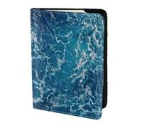 SDEGTHO Sea Seen from The Top - Funda de piel de vacuno para pasaporte, funda para tarjetas, accesorios imprescindibles para mujeres y hombres, Black, Talla única