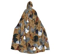 SDEGTHO Shine Rooster - Bata gótica de mago para adultos, capa larga para baile de máscaras, disfraz medieval de Halloween