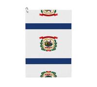SDEGTHO Toalla de golf de microfibra con diseño de bandera del estado de Virginia Occidental con clip de mosquetón, patrón de gofre, la práctica toalla de limpieza de golf