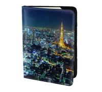 SDEGTHO Tokyo City - Soporte para pasaporte con estampado de ciudad de Tokio para viajes, imprescindible, funda para pasaporte para accesorios de viaje para mujeres y hombres, Black, Talla única