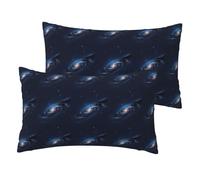 SDEGTHO Universe Milky Way - Juego de 2 fundas de almohada de lino de imitación con estampado de galaxia, tamaño estándar, 30,5 x 50,8 cm, suaves y transpirables