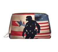 SDEGTHO US Military Soldiers - Bolsa de almacenamiento patriótica para el Día de los Caídos, pequeña bolsa de maquillaje para bolso, bolsa de maquillaje de viaje, mini bolsa de cosméticos, color