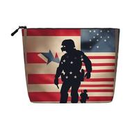 SDEGTHO US Military Soldiers Patriotic Memorial Day Versátil Bolsa de viaje Bolsa de maquillaje Bolsa de cosméticos de gran capacidad con cremallera Bolsa de aseo, NEGRO, One Size