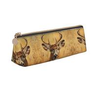 SDEGTHO Wild Deer Fashion - Estuche triangular de piel con cremallera y gran capacidad de almacenamiento, blanco, One Size, Art Deco