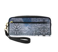 SDEGTHO Winter Snow Falling In The Park - Bolsa de maquillaje de viaje para mujer, bolsa de maquillaje para bolso, bolsa de aseo portátil, organizador de accesorios, NEGRO, One Size