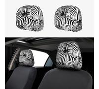 SDEGTHO Zebra - Funda universal para reposacabezas de coche, a prueba de polvo, suave, transpirable, 2 unidades