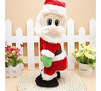 SdeNow Papa Noel Bailarin Twerking con Peluca Torcida,Santa Hip Que Se Mueve Figuras Animadas Navideñas,Santa Cantante Divertido Que Mueve el Trasero para Niños Canción en Español