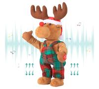SdeNow Rudolph - Juguete musical animación - Reno - Rudolph - Nose rojo - Tweaking Santa Claus