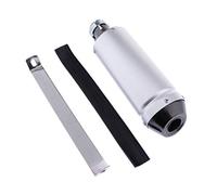 SDENSHI Silenciador de Escape de 28 mm, 50cc 70cc 90cc 110cc 125 Cc Silenciador de Escape Tubo Trasero Metal Motocicleta Slip para Atv, Plata