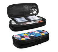SdetYuia Estuche para lápices de flores de dalia bohemia, estuche de gran capacidad, diseño floral étnico, estuche organizador de papelería duradero para adolescentes y oficina, Graffiti Art Abstract,