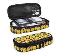 SdetYuia Van Gogh - Estuche organizador de lápices con cremallera, diseño de gorrión almendra, duradero, para niños, niñas, adolescentes, adultos, trabajo, oficina, color turquesa, Pimienta amarilla