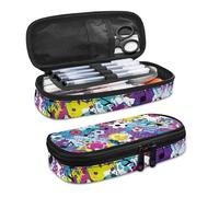 SdetYuia Van Gogh - Estuche organizador de lápices con cremallera, diseño de gorrión almendra, duradero, para niños, niñas, adolescentes, adultos, trabajo, oficina, color turquesa, Splash Ink