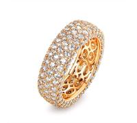 SDEWFFWSA Anillo de circonita con incrustaciones completas para mujer, diseño de círculo completo de lujo, apilable, multicapa, textura premium, 12, Metal, Sin piedra preciosa