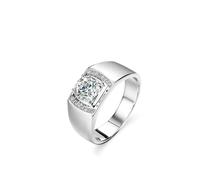 SDEWFFWSA Anillo de diamante de moissanita de platino de lujo para hombre, color sólido, anillo de diamante para hombre, 10.5, Zirconia cúbica