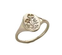 SDEWFFWSA Anillo de nicho moderno y simple con flores de Gesang, estilo de lujo, para mujer, 6