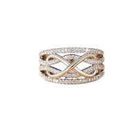 SDEWFFWSA Anillo infinito de 8 formas para mujer, diseño de contraste tridimensional hueco, anillo de dedo índice de moda, 7, Metal, Sin piedra preciosa