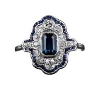 SDEWFFWSA Encantador anillo azul pavo real para mujer, diseño de contorno de aceite de goteo, banda fina hueca de encaje, anillo de dedo para uso diario, 10, Metal, Sin piedra preciosa