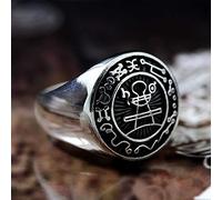 SDFASD Sello del Anillo De Sello De Salomón Runas Mágicas De Plata Anillos De Sello De Acero Inoxidable Joyería De Amuleto Pagano 8