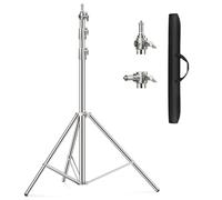 Sdfghj Soporte de luz de acero inoxidable de 280 cm, acolchado de resorte, soporte de trípode de fotografía resistente con adaptador de tornillo universal de 1/4 pulgadas para luz estroboscópica, luz