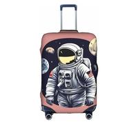 Sdfhu Astronauta en la luna 1 impresión única funda de equipaje de viaje lavable resistente a los arañazos protector de maleta para vacaciones, blanco, pequeño, Blanco, Small