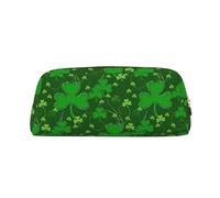 SDFHU Background St Patrick's Day Glitter Print Adult Pencil Bag Versátil Estuche con cremallera multifuncional con cremallera