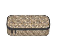 SDFHU Bonito cuenco de hueso de perro con estampado de huellas de patas, estuche multifuncional para guardar artículos de papelería, artículos de cosméticos para adultos, Black, Talla única