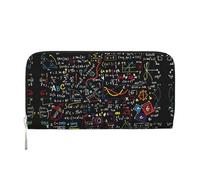 SDFHU Cartera de mujer con estampado de fórmula matemática, de moda, para viajes, de 7.9 x 3.9 pulgadas, casual, regalo para mujer, Negro -, Talla única, Arte