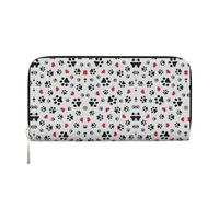 SDFHU Cartera de mujer con estampado de pata de gato y corazón y pie de cachorro, a la moda, ideal para viajes, de 7.9 x 3.9 pulgadas, casual, regalo para mujer, Negro -, Talla única, Arte