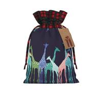 SDFHU Coloridas jirafas, para amantes de los amantes de las jirafas, bolsas de regalo con cordón, regalos de fiesta de Navidad y recuerdos