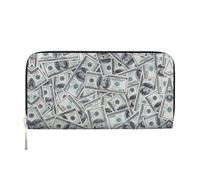 SDFHU Divertida cartera con estampado de dinero para mujer, de moda, para viajes, de 7.9 x 3.9 pulgadas, casual, regalo para mujer, Negro -, Talla única, Arte