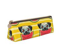 SDFHU Divertido estuche con estampado de sandía francesa, ligero, espacioso, triángulo de gran capacidad, con cremallera, para herramientas de escritura, White, Talla única
