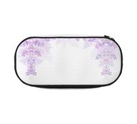 SDFHU Estuche con diseño de flores lilas en flor para lápices, herramientas de papelería, suministros de oficina, accesorio unisex adecuado para cualquier ocasión, negro, talla única, lindo, Black