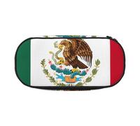 SDFHU Estuche con estampado de bandera de México, herramienta de papelería, suministros de oficina, accesorio unisex adecuado para cualquier ocasión, Negro, One Size, Lindo
