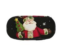 SDFHU Estuche con estampado de Feliz Navidad para artículos de papelería, suministros de oficina, accesorio unisex adecuado para cualquier ocasión, negro, talla única, lindo, Black, Talla única